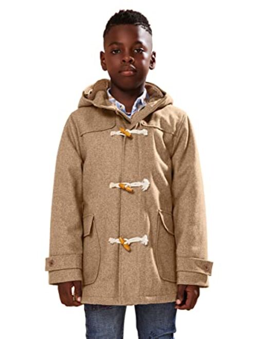 maoo garden Boys Winter Wool Coat Dress Peacoat Kids Heavy Sherpa Jacket Hooded Warm Thicken Windproof Overcoats