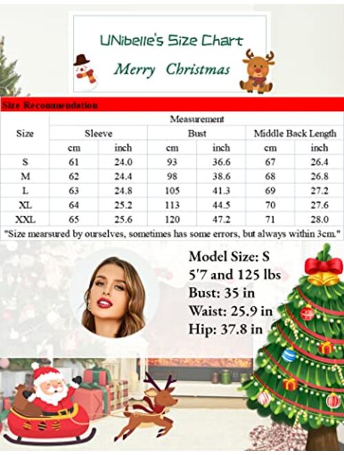 UNibelle Women's Ugly Christmas Sweater Christmas Tree Reindeer Pullover Jumper,S-XXL