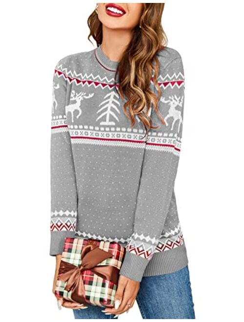 UNibelle Women's Ugly Christmas Sweater Christmas Tree Reindeer Pullover Jumper,S-XXL