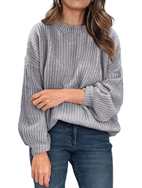 PRETTYGARDEN Women's Fashion Sweater Long Sleeve Casual Ribbed Knit Winter Clothes Pullover Sweaters Blouse Top