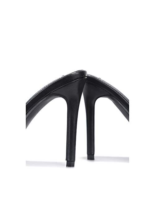 Cape Robbin Tristen Sexy Stiletto High Heels for Women, Square Open Toe Shoes Heels