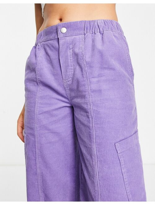 ASOS DESIGN 00's cargo pants in purple cord