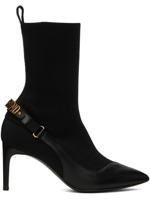 MOSCHINO Black Logo Ankle Boots