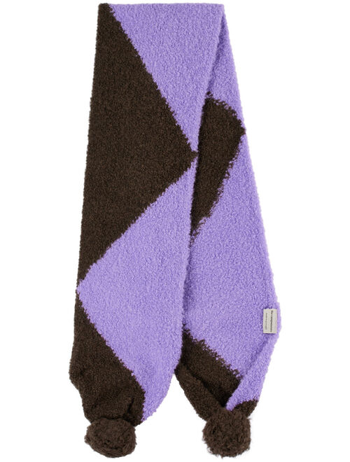 THE CAMPAMENTO Kids Brown & Purple Diamond Scarf