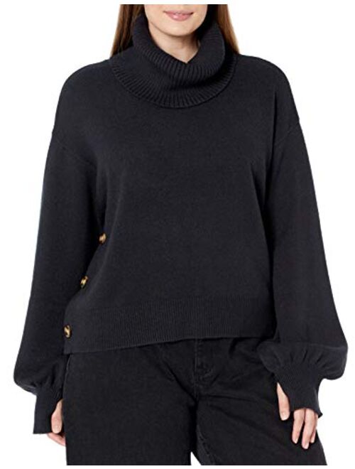 The Drop Women's @lucyswhims Side Button Cropped Turtleneck Sweater