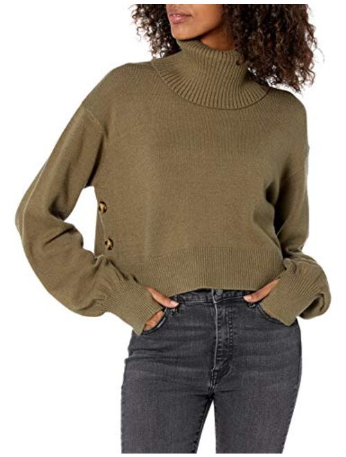 The Drop Women's @lucyswhims Side Button Cropped Turtleneck Sweater