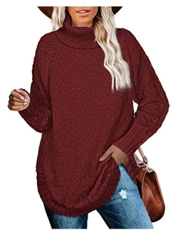 NIASHOT Womens Sweaters Crewneck Long Sleeve Side Slit Tunic Tops for Leggings