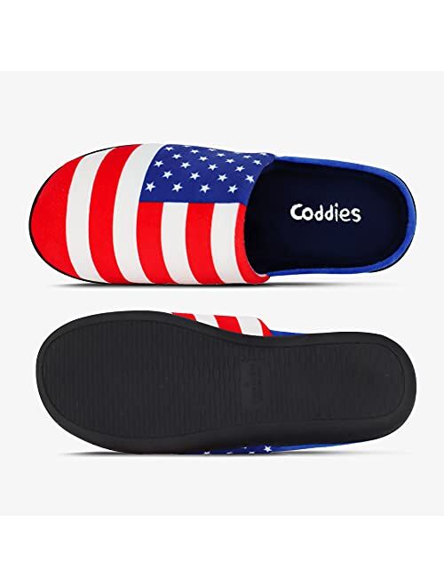 Coddies USA Flag Slippers | Patriotic American House Shoes | Funny Novelty Gift for Men, Women & Kids | US Slippers | Great Present for The Whole Family