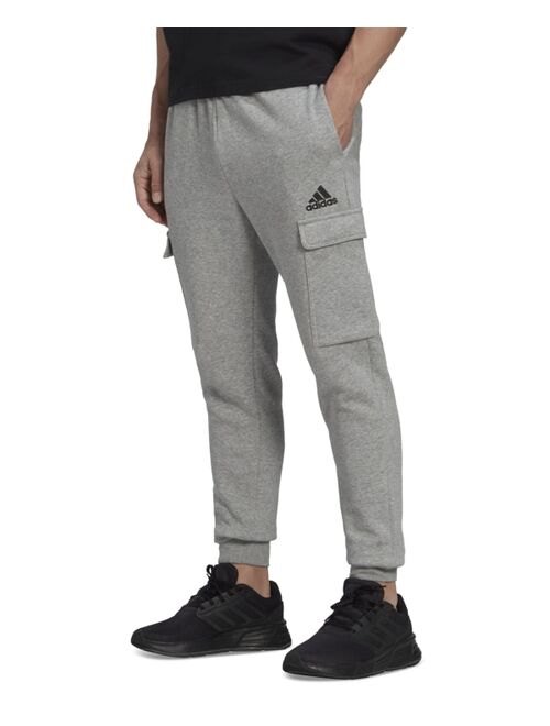 ADIDAS Men's Essentials Regular Tapered-Fit Fleece Cargo Joggers