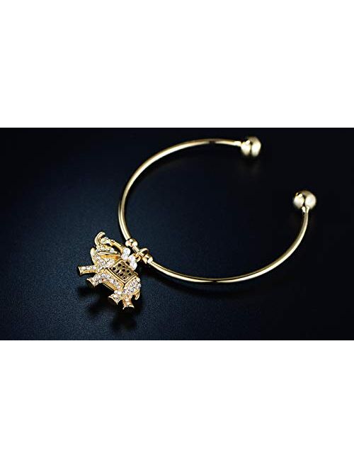 Barzel 18K Gold Plated Crystal Charm Bangle