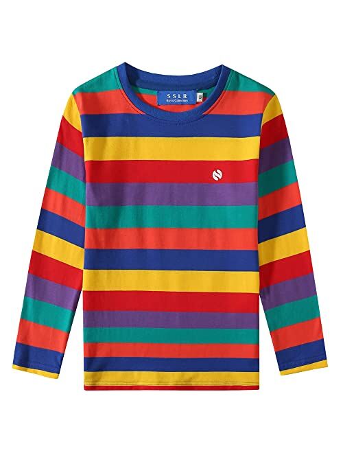 Gaming SSLR Big Boys Tshirts Crew Neck Casual Tee Long Sleeve Stripe T Shirts for Kids