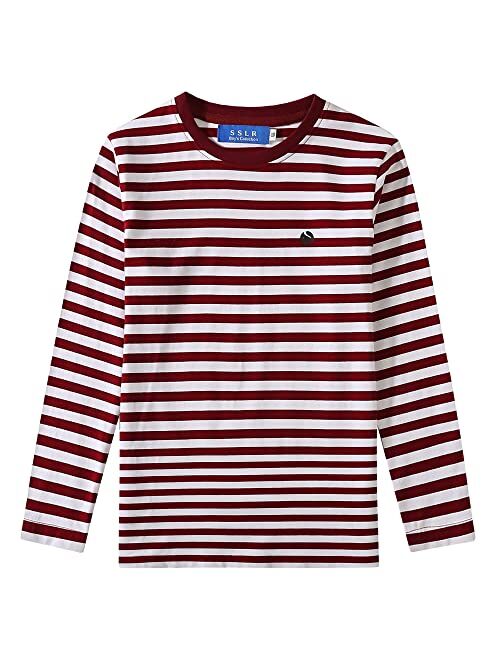 Gaming SSLR Big Boys Tshirts Crew Neck Casual Tee Long Sleeve Stripe T Shirts for Kids