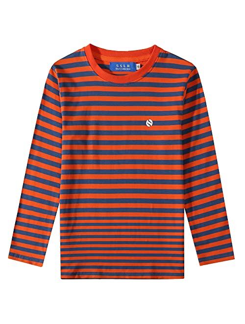 Gaming SSLR Big Boys Tshirts Crew Neck Casual Tee Long Sleeve Stripe T Shirts for Kids