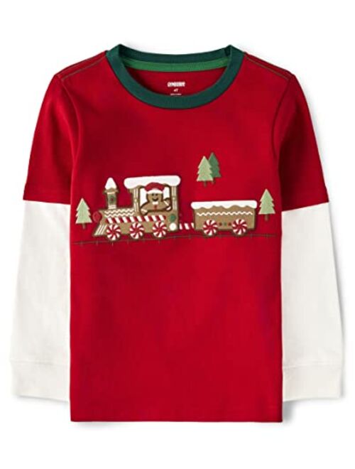 Gymboree Boys and Toddler Embroidered Graphic Long Sleeve T-Shirts