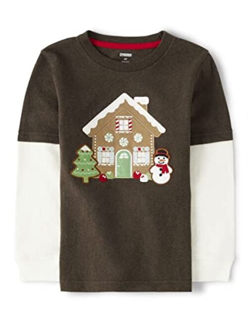 Gymboree Boys and Toddler Embroidered Graphic Long Sleeve T-Shirts