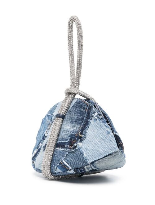 Kara upcycle denim knot clutch