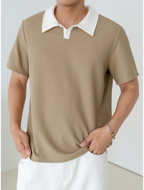 DAZY Men Contrast Collar Polo Shirt