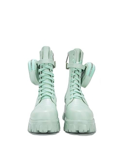 Monalisa Combat Boots for Women, Platform Boots with Chunky Block Heels, Womens High Tops Boots