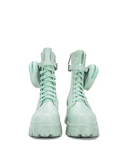 Cape Robbin Monalisa Combat Boots for Women, Platform Boots with Chunky Block Heels, Womens High Tops Boots