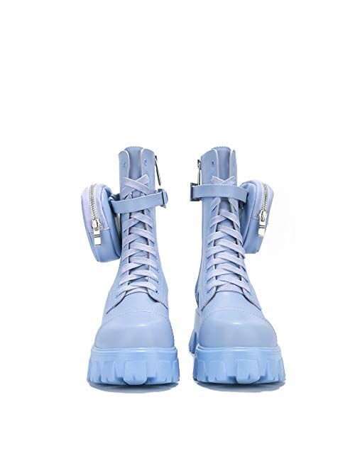 Cape Robbin Monalisa Combat Boots for Women, Platform Boots with Chunky Block Heels, Womens High Tops Boots