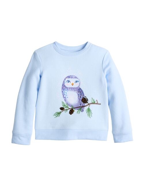 Girls 4-12 Jumping Beans Embellished Crewneck Pullover Sweatshirt