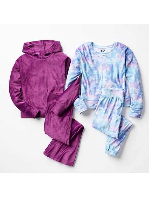 Girls 7-16 SO Velour Flare Pant