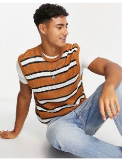 striped vest in orange