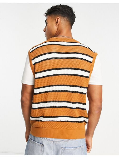 River Island striped vest in orange