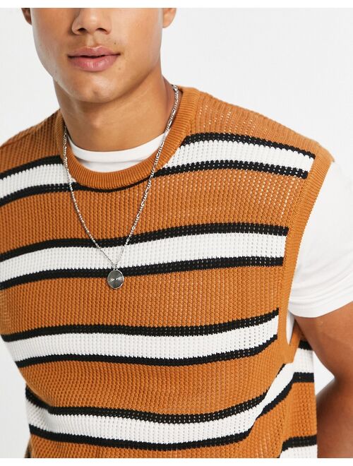 River Island striped vest in orange