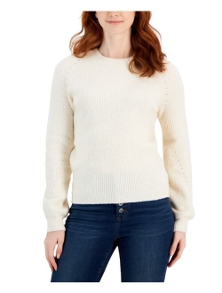 STYLE & CO Women's Puff-Sleeve Crewneck Sweater, Created for Macy's