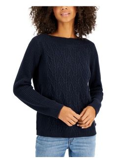 Women's Cotton Boat-Neck Sweater