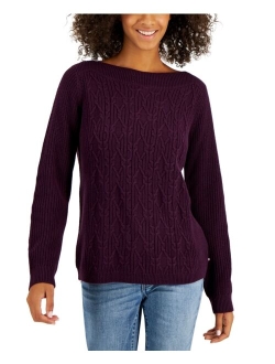 Women's Cotton Boat-Neck Sweater