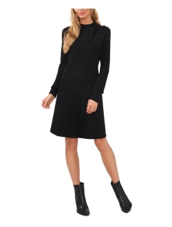 CECE Women's Mock Neck Sweater Tie Dress