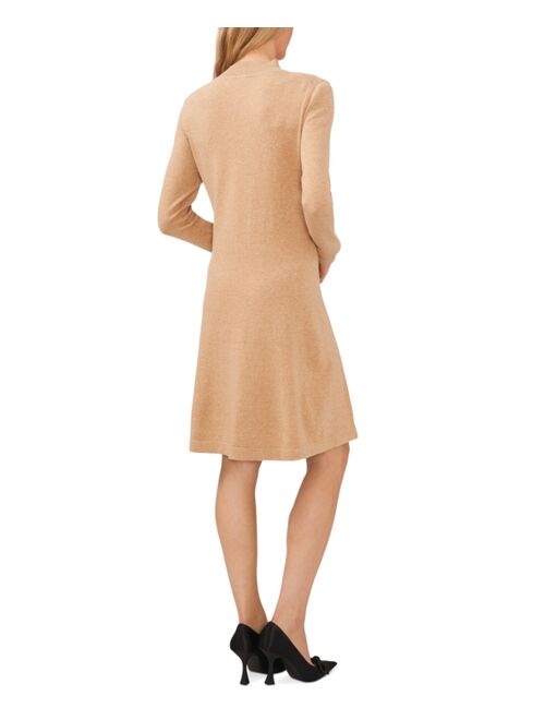 CECE Women's Mock Neck Sweater Tie Dress