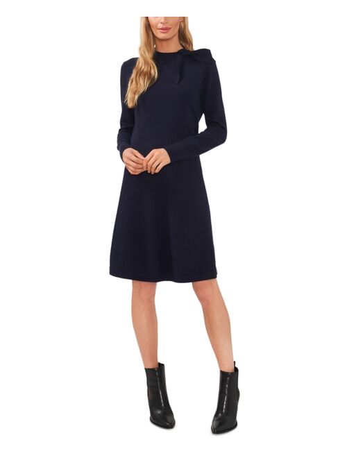 CECE Women's Mock Neck Sweater Tie Dress