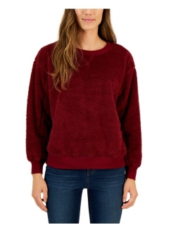 STYLE & CO Women's Sherpa Long-Sleeve Sweater, Created for Macy's