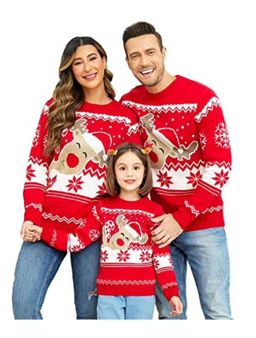 COOFANDY Family Halloween Sweater Ugly Christmas Sweaters Matching Outfits for Holiday Party Knitted Pullover