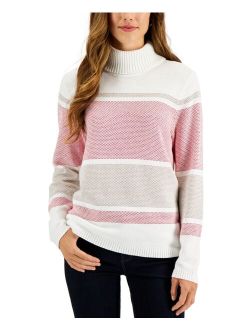 KAREN SCOTT Women's Cotton Turtleneck Sweater, Created for Macy's