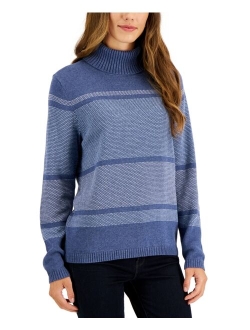 KAREN SCOTT Women's Cotton Turtleneck Sweater, Created for Macy's
