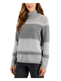 KAREN SCOTT Women's Cotton Turtleneck Sweater, Created for Macy's