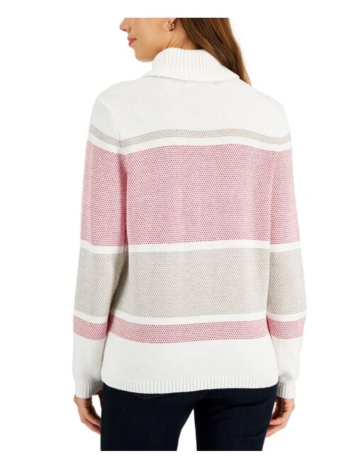 KAREN SCOTT Women's Cotton Turtleneck Sweater, Created for Macy's