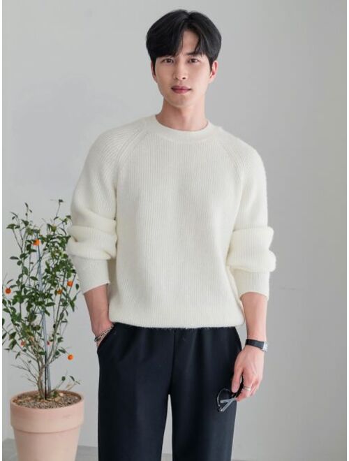 DAZY Men Raglan Sleeve Ribbed Knit Sweater