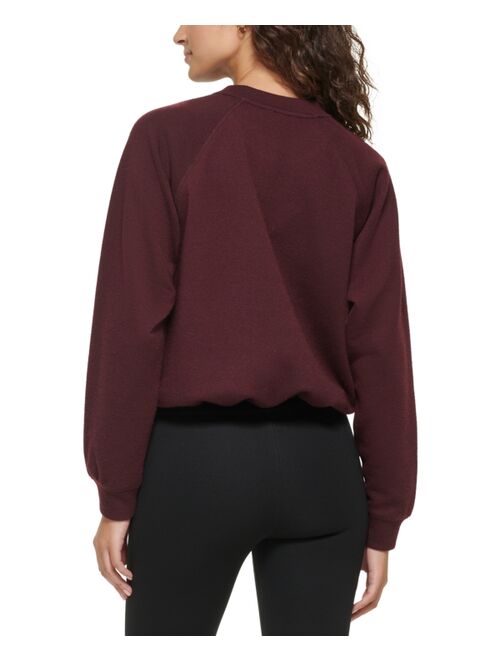 DKNY SPORT Women's Drawcord-Hem Logo Sweatshirt