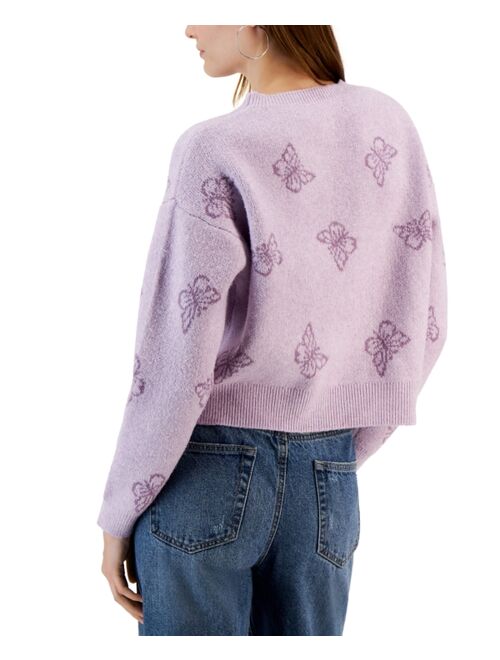 HOOKED UP BY IOT Juniors' Drop-Shoulder Cropped Sweater