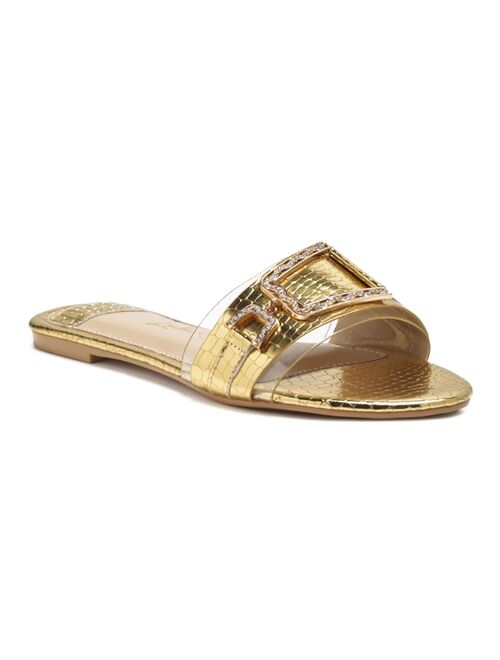 London Rag Brillo Women's Jeweled Slide Sandals