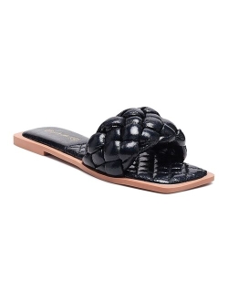 London Rag Marcue Women's Woven Slide Sandals