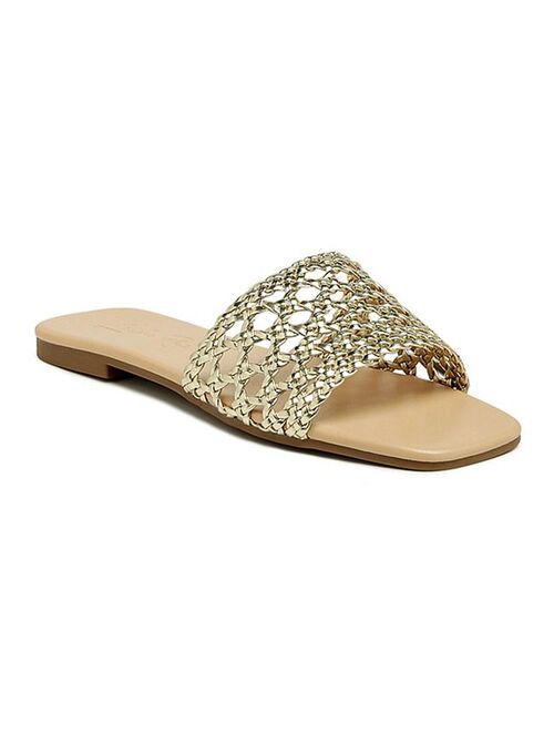 London Rag Chiara Women's Woven Strap Slip-On Sandals