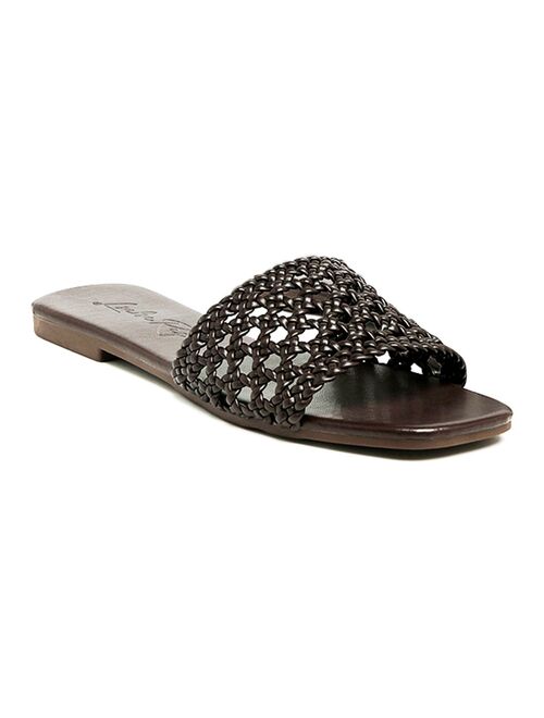 London Rag Chiara Women's Woven Strap Slip-On Sandals