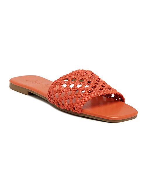 London Rag Chiara Women's Woven Strap Slip-On Sandals