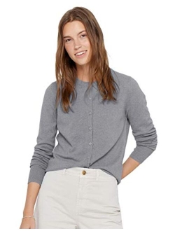 State Cashmere Women's 100% Pure Cashmere Button Front Long Sleeve Crew Neck Cardigan Sweater